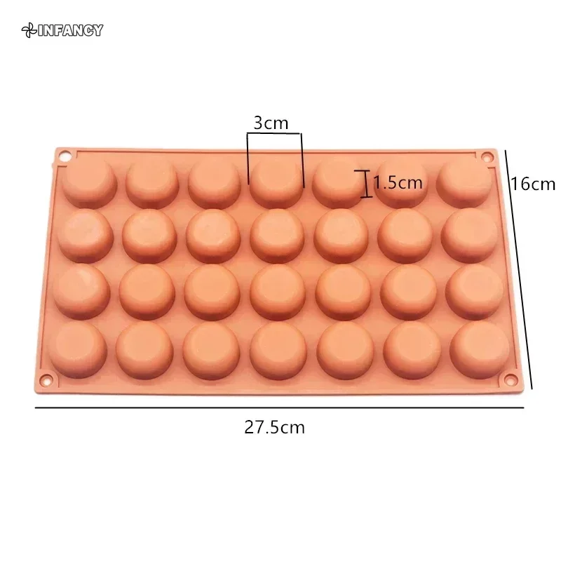 28 Cavity Oblate Round Shape Silicone Cake Mousse Mold Pastry Tools Chocolate Muffin Dessert Pudding Baking Moulds Accessories