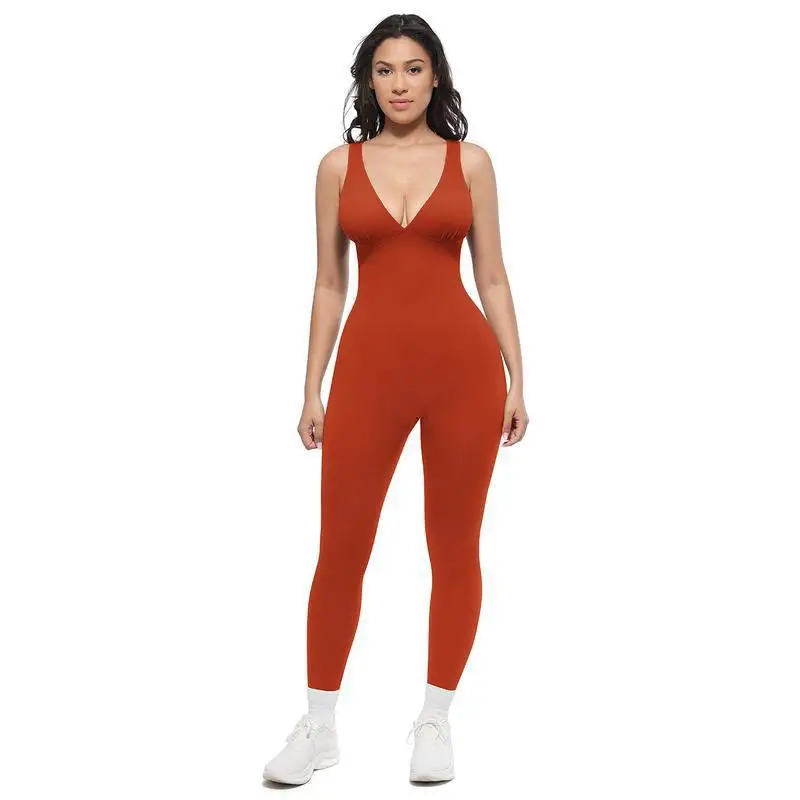 Seamless Air Yoga Jumpsuit Women High Elastic Fitness Vest Tummy Control Slim Sports Back Jumpsuit