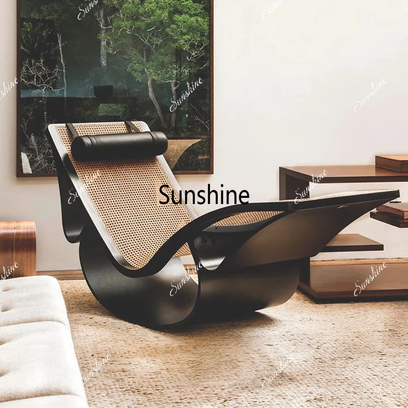 Villa large apartment light luxury courtyard minimalist rocking chair