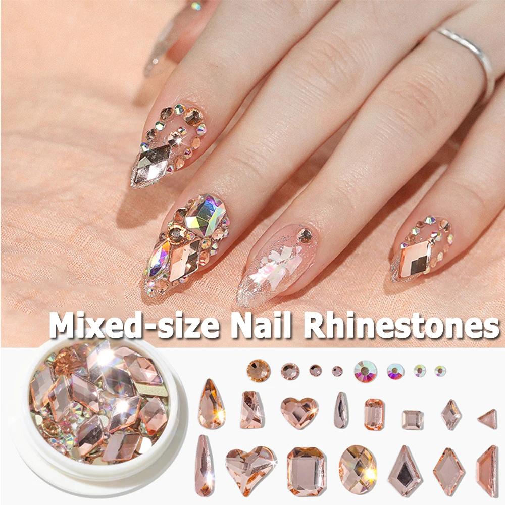 Acrílico Waterdrop Champagne Cristal, Flatback Strass, DIY Nail Art Decorações, Artesanato Vestuário Pedras, Nail Strass