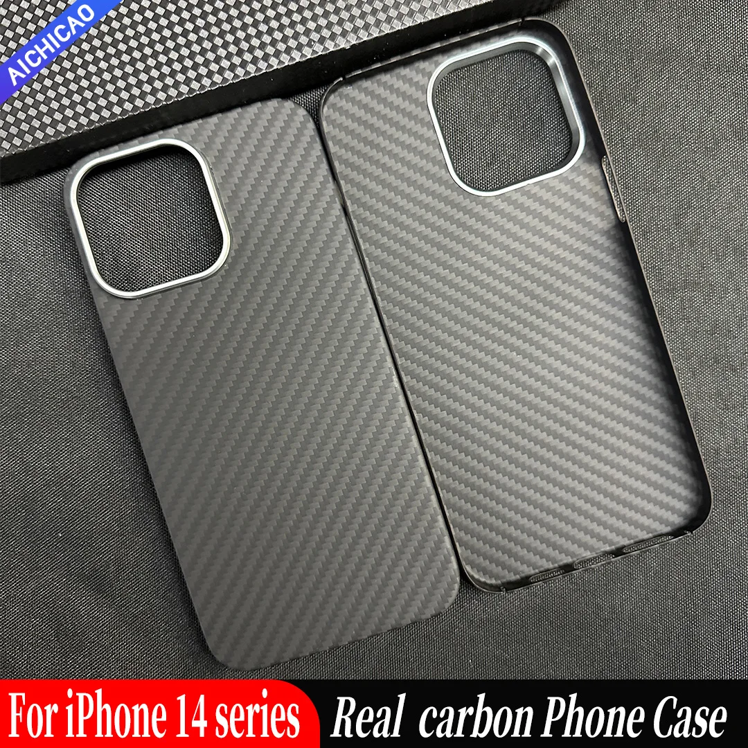 

ACC- Real Carbon Fiber Phone Case for iPhone 12, 13, 14 Pro Max, Aramid Fiber Ultra Thin Protector Cover