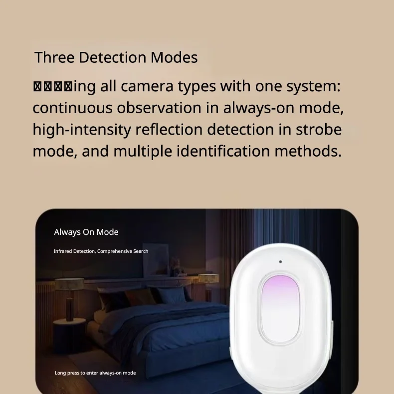 Portable Anti Spy Camera Detector with Vibration Door Security Alarm, Mini Hidden Cam Scanner Privacy Protection Travel Safety