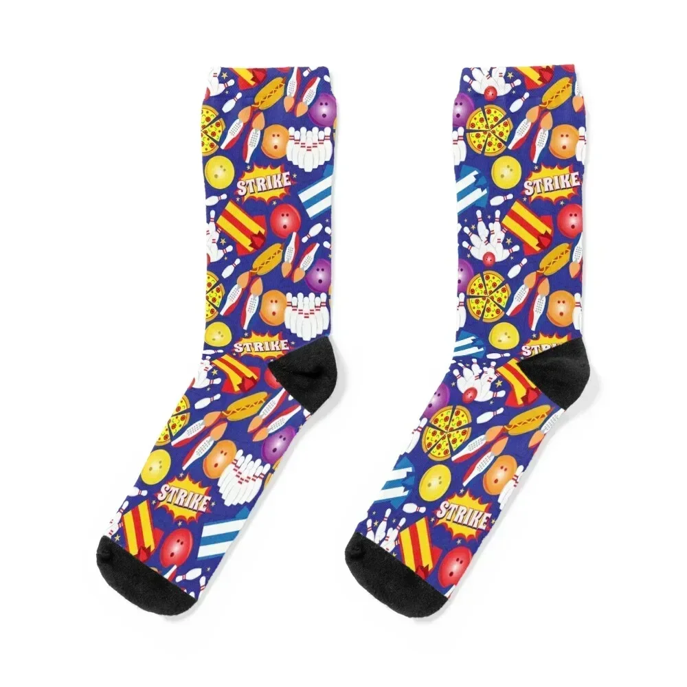 

Bowling Shirts Shoes Pins and Balls Pattern Socks luxury compression men cotton high quality short Ladies Socks Men's