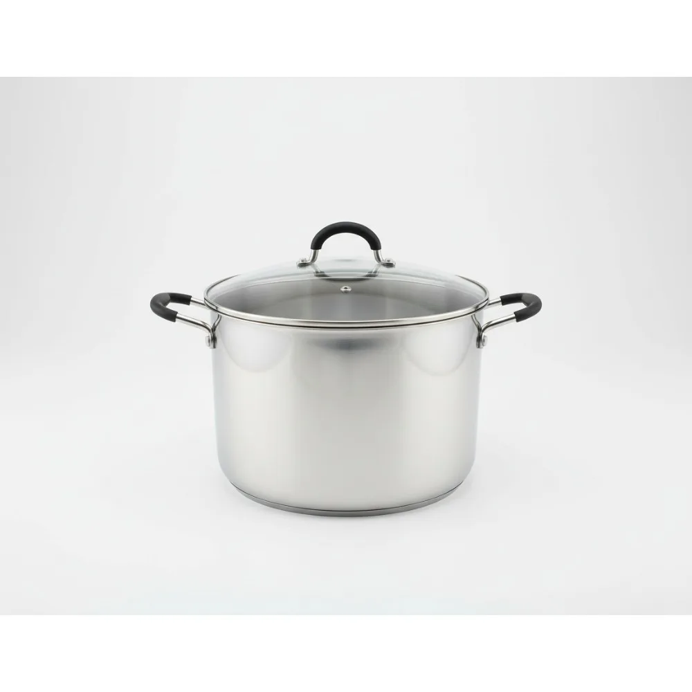 

12-Quart Stainless Steel Stock Pot with Lid - Induction Compatible Cookware for Home Chefs & Cooking Enthusiasts