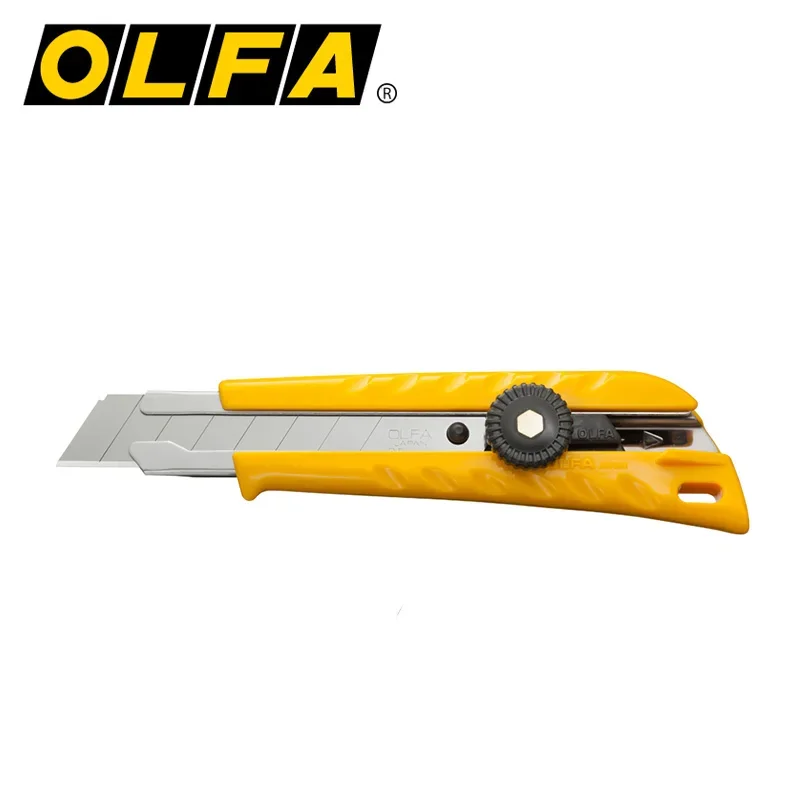 OLFA L-1 Taglierina per carichi pesanti Coltello multiuso grande da 18 mm con bloccaggio a ruota Coltelli da taglio multiuso Strumenti per modelli artigianali di carta da parati