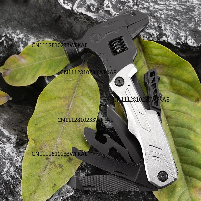 Outdoor multi-function wrench hammer pliers tool combination folding knife pliers camping portable portable portable