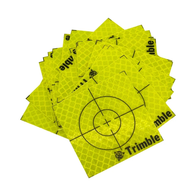 100pcs Fluorescent Green Sheet Reflective Sticker Size 60mm 20 30 40 50 80mm Reflector Sheet For Trimble Total Station Survey