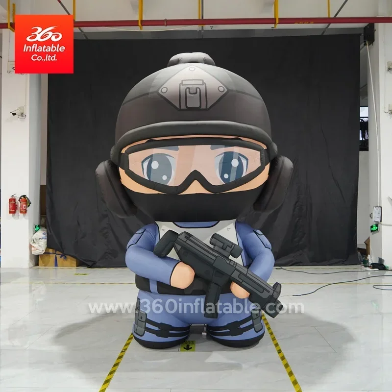 High Quality Oxford Fabric Advertising Inflatable Boy Soldier Cartoon