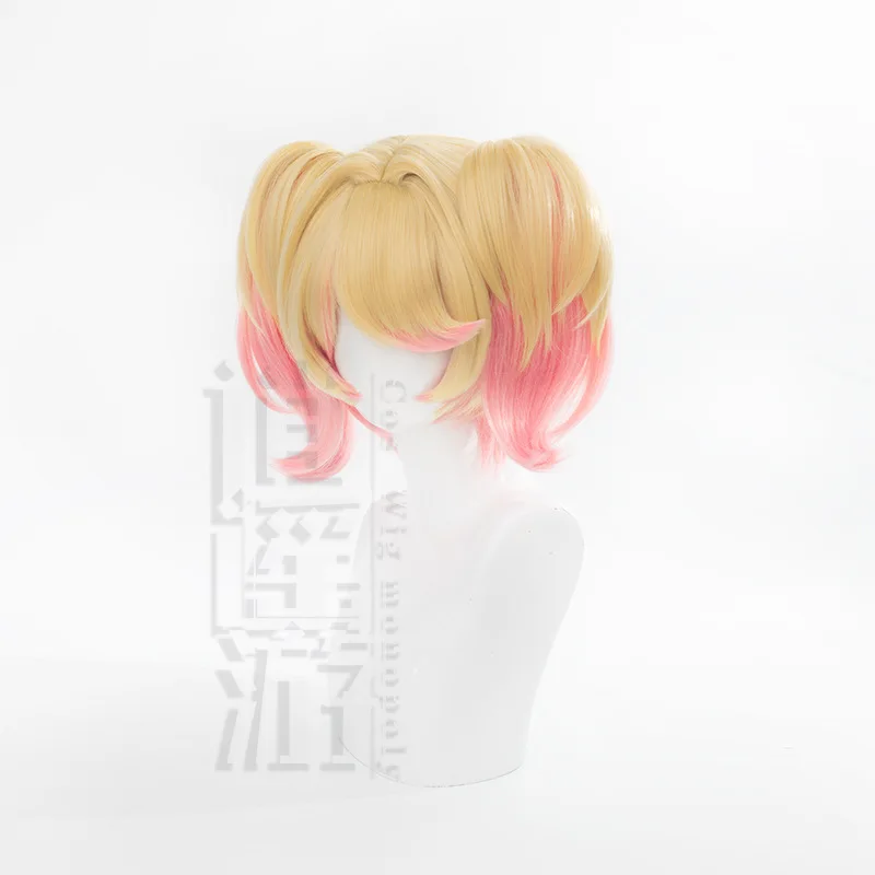 High Quality Daji Cos Wig 35CM Yellow Pink Short Hair Heat-resistant Synthetic Hair Halloween Party Anime Cosplay Wigs+wig Cap