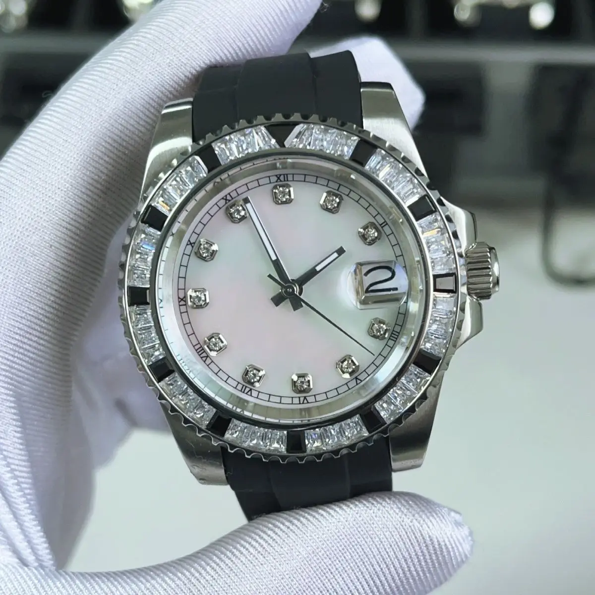 Fritillary diamond disc 5A grade crystal diamond mechanical watch, handsome mechanical watch