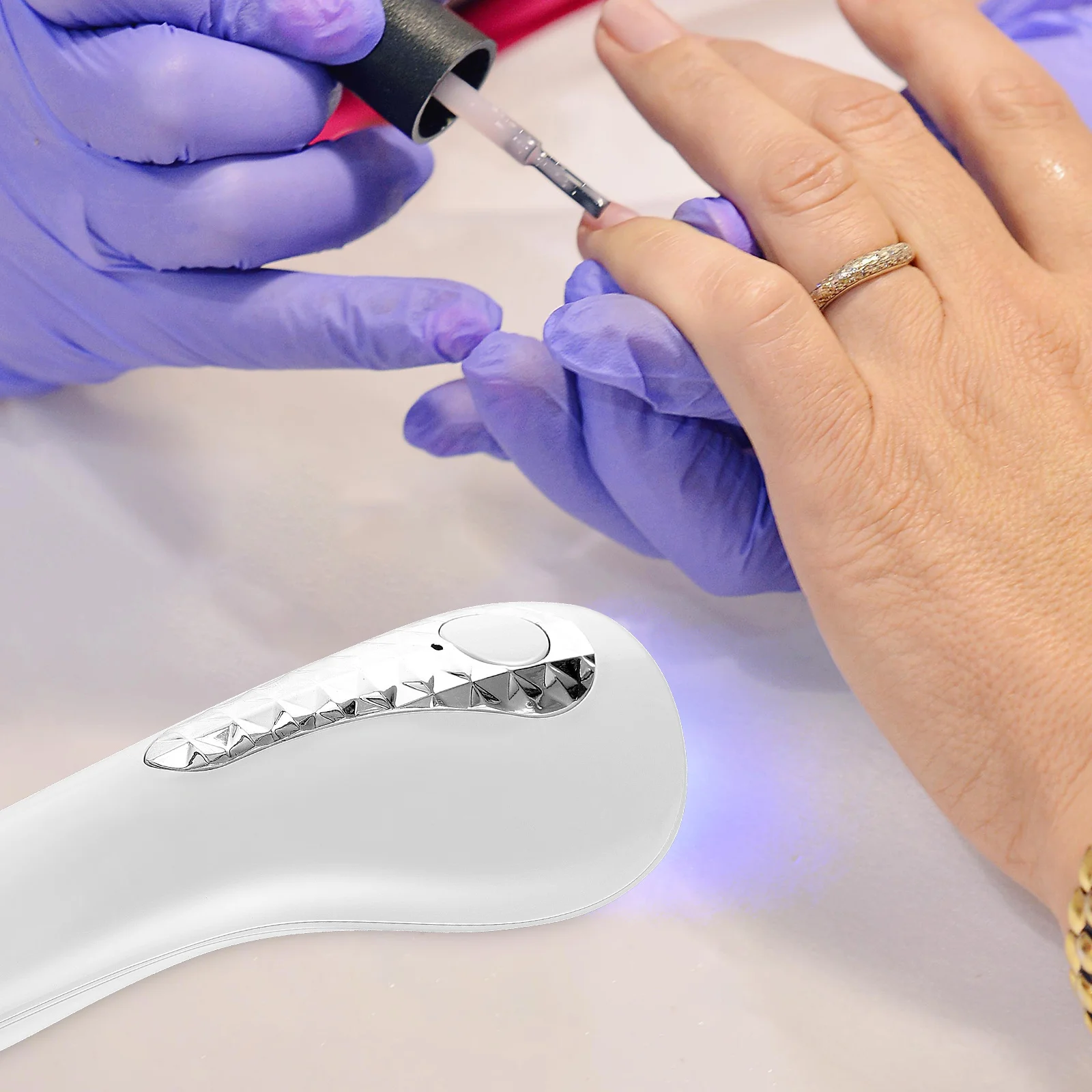 1 stks handheld nageldroger eenvoudige led-lamp gel timer nail art tool gouden wit sneldrogende manicure lamp salon thuis reizen gebruik