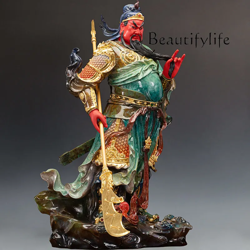 Gilt pure copper is dedicated to the statue of Guan Gong the statue of Guan Shengdi, the god of wealth