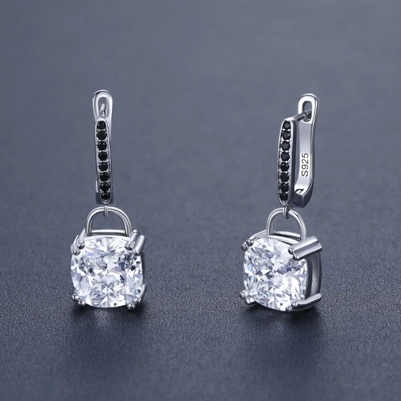 Black Awn 2026 New Hoop Earrings for Women Classic Silver Color Trendy Spinel Engagement Jewelry I323