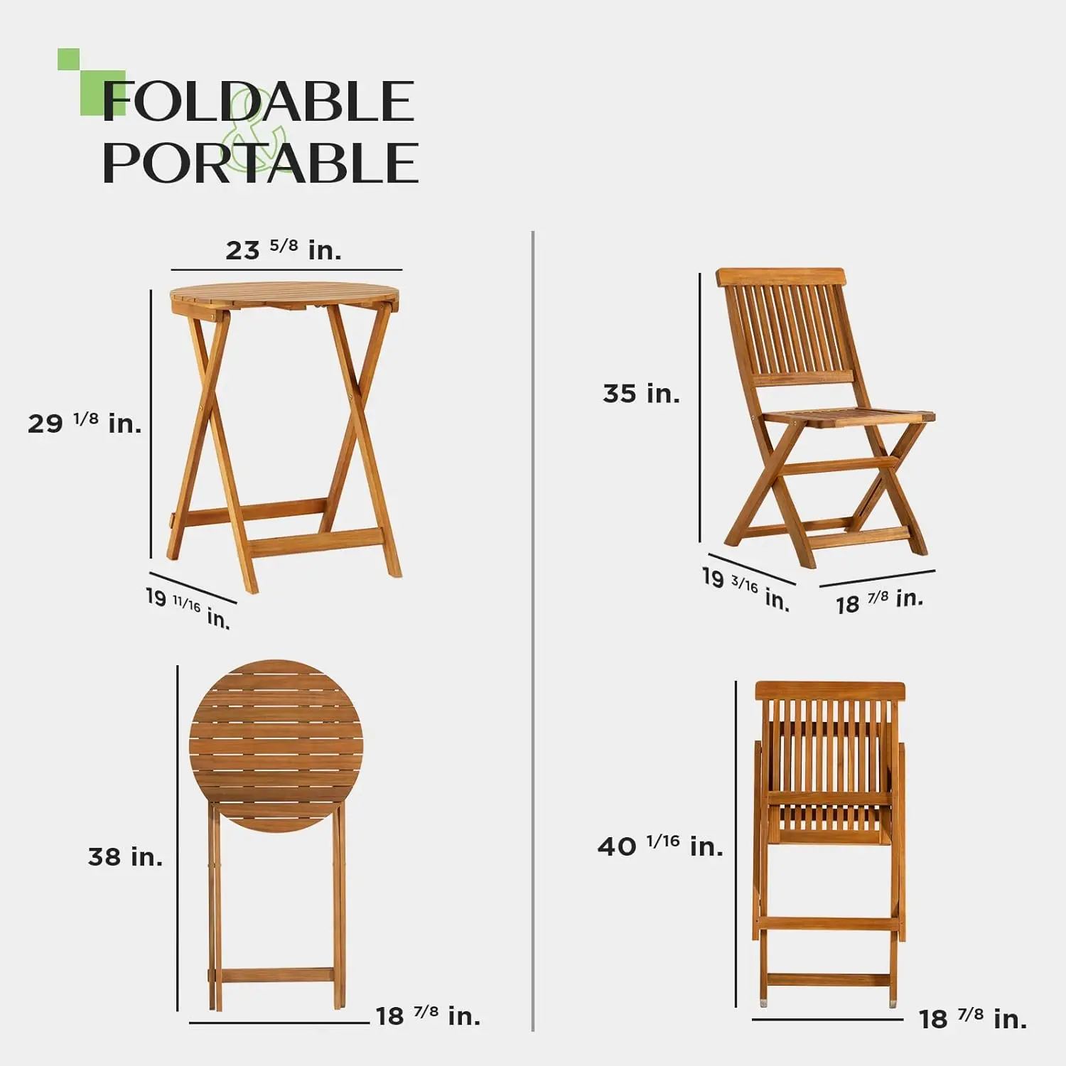 Ronde Tafel Zware 400lbs Capaciteit Patio Bistro Set 3 Stuk Buiten, Klapstoelen W/Kussen