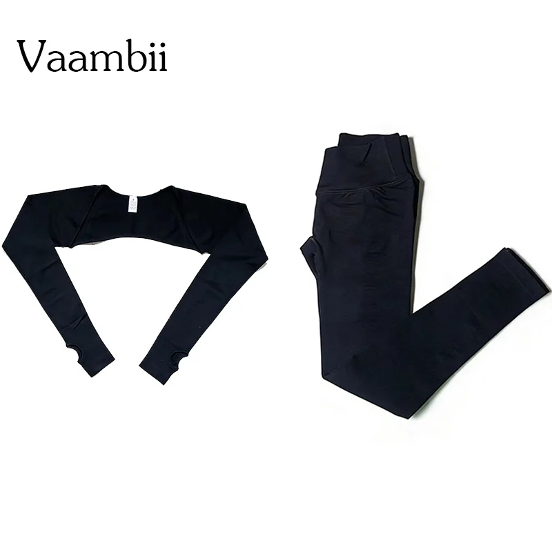 

Спортивный костюм Vision Shrug+Leggings: топ-шринг и шорты с эффектом скранч, бесшовный комплект для фитнеса и тренировок.