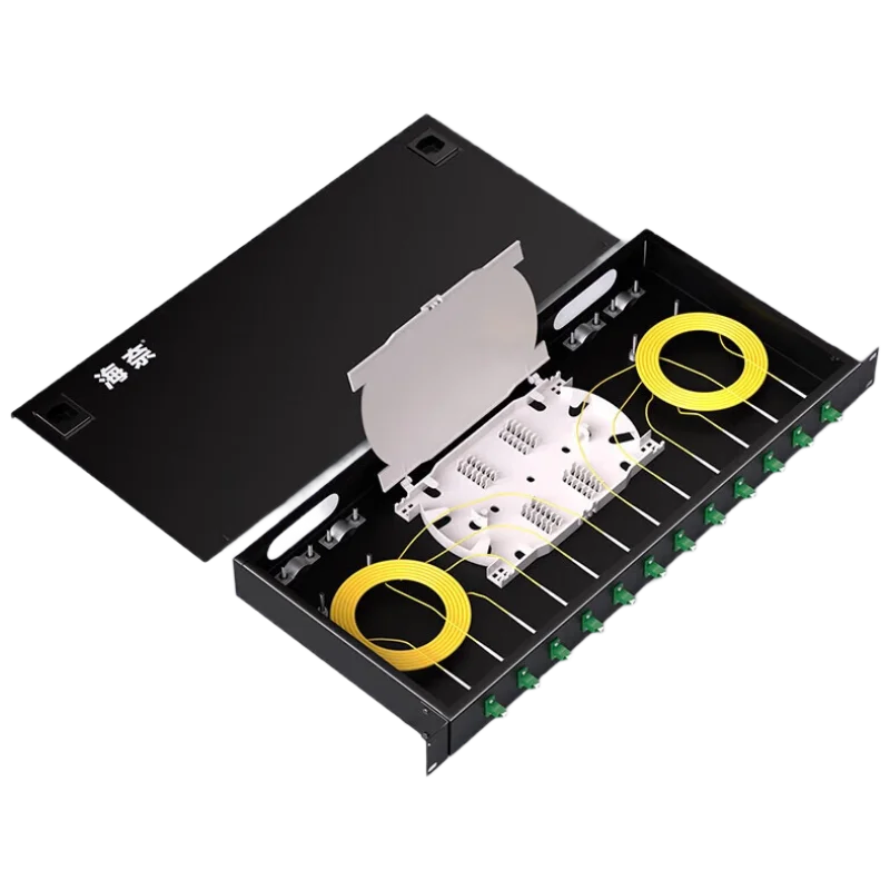 Haina FTTH LC 12-core single-mode optical fiber junction box flange pigtail LSZH rack ISO certified metal shell