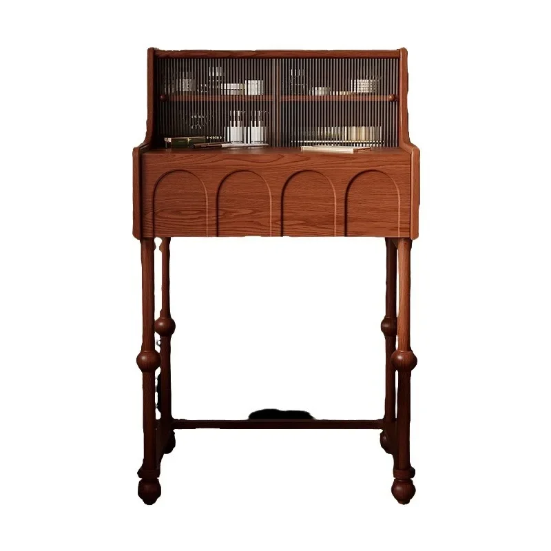 

Da Sima, solid wood makeup table, master bedroom, small apartment, very narrow corner, end of bed makeup cabinet, complex mediev