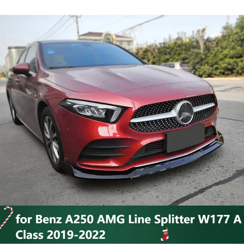 

Front Skirts for Benz A250 AMG Line Splitter W177 A Class 2019-2022 Front Bumper Spoiler Car Body Kit Accessories