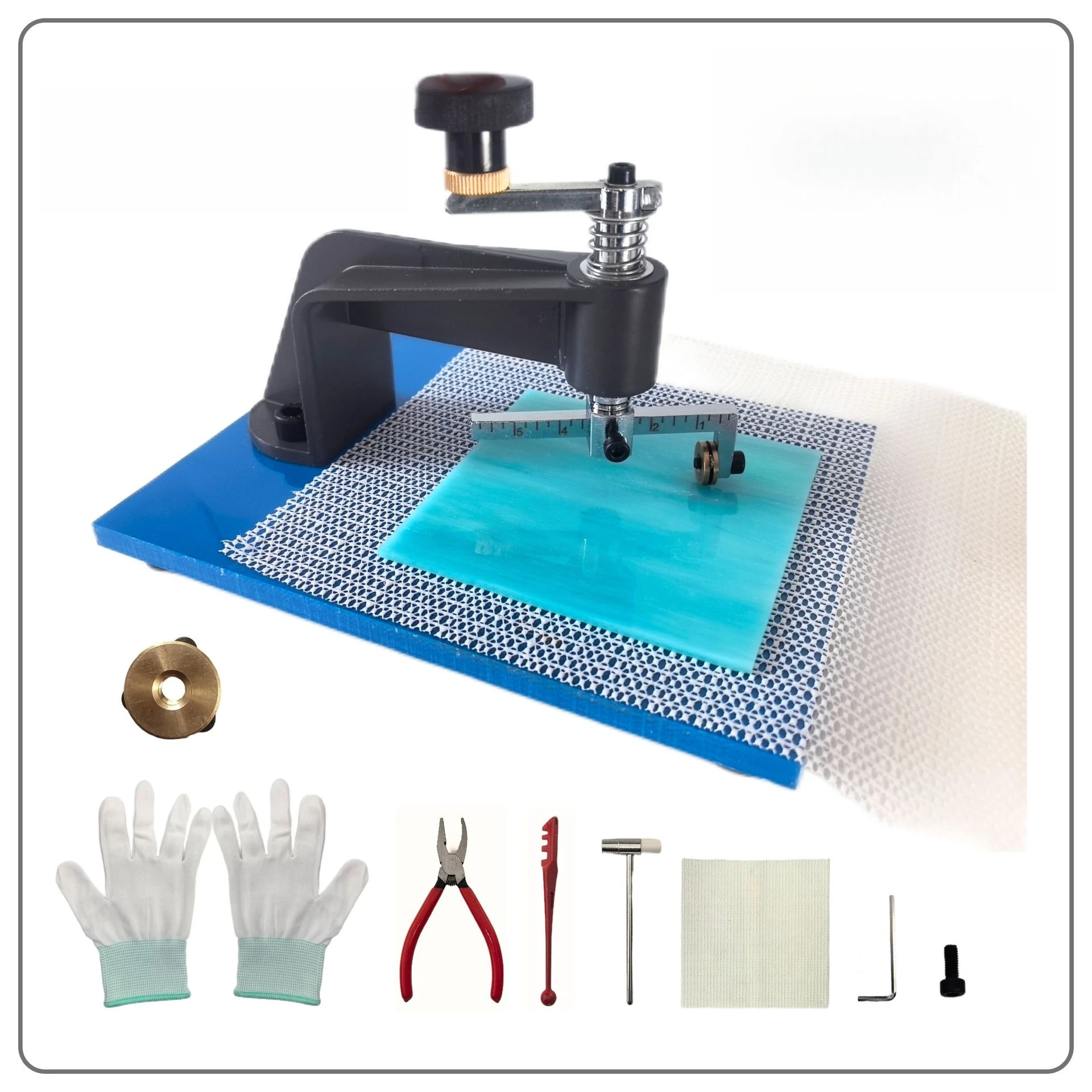MDQ19 Manual Round Glass Circle Cutter Precision Circular Hole Lens Cutting Tool for DIY Glass Jewelry Making