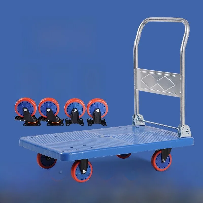 

Portable Folding op Cart Quiet Stainl Steel Hand-Pulled Cargo Utili Flaed Wagon for Home And Market Use