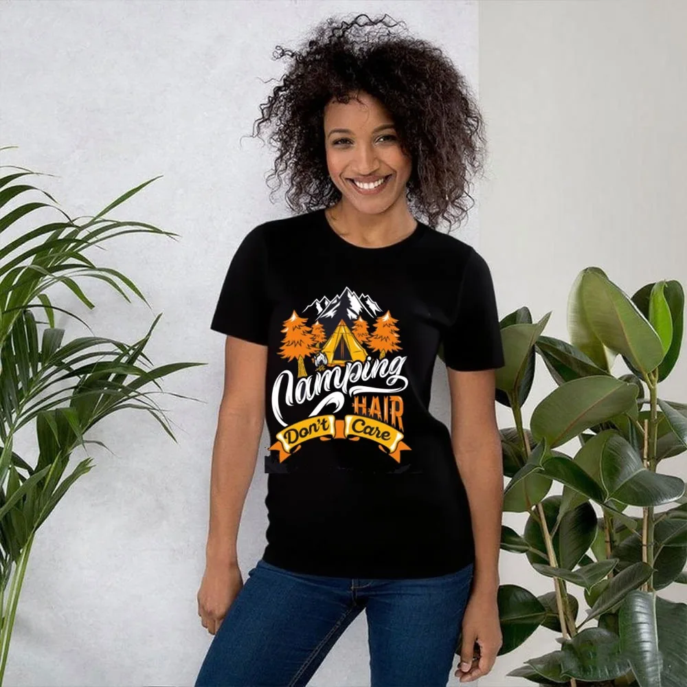 

Campfire Shirt Campfire Gift Funny Camping Shirt Summer Women Cotton T-Shirts Tops Fashion Female Streetwear Personality tees