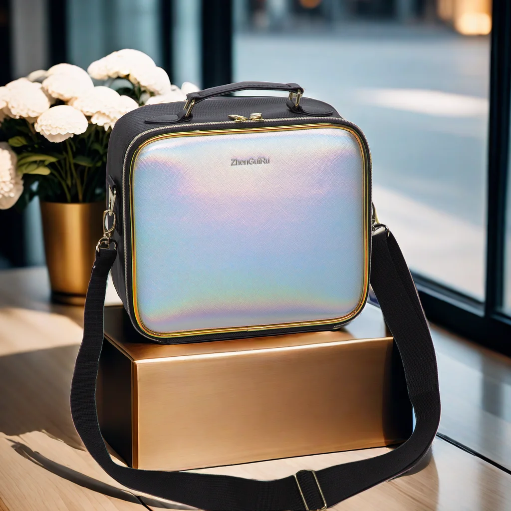 Travel Makeup Bag Large Capacity Smart LED Cosmetic Case With Mirror Female Beautician Skincare Product Makeup Case For Women