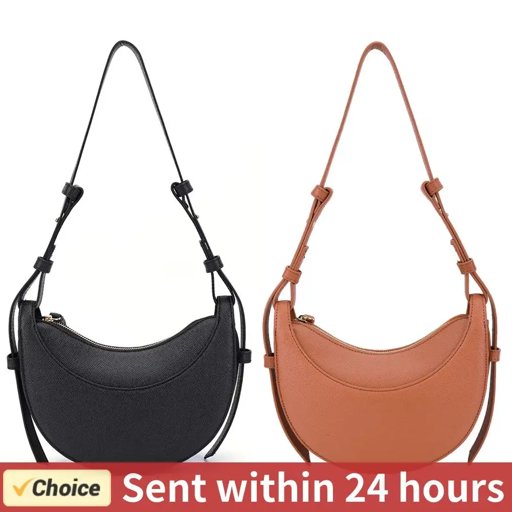 Women Tote Bags Casual Hobo Bag Luxury Brand Handbag Large Capacity PU Half Moon Crescent Bag Saddle Shoulder Bag Commuting Bag