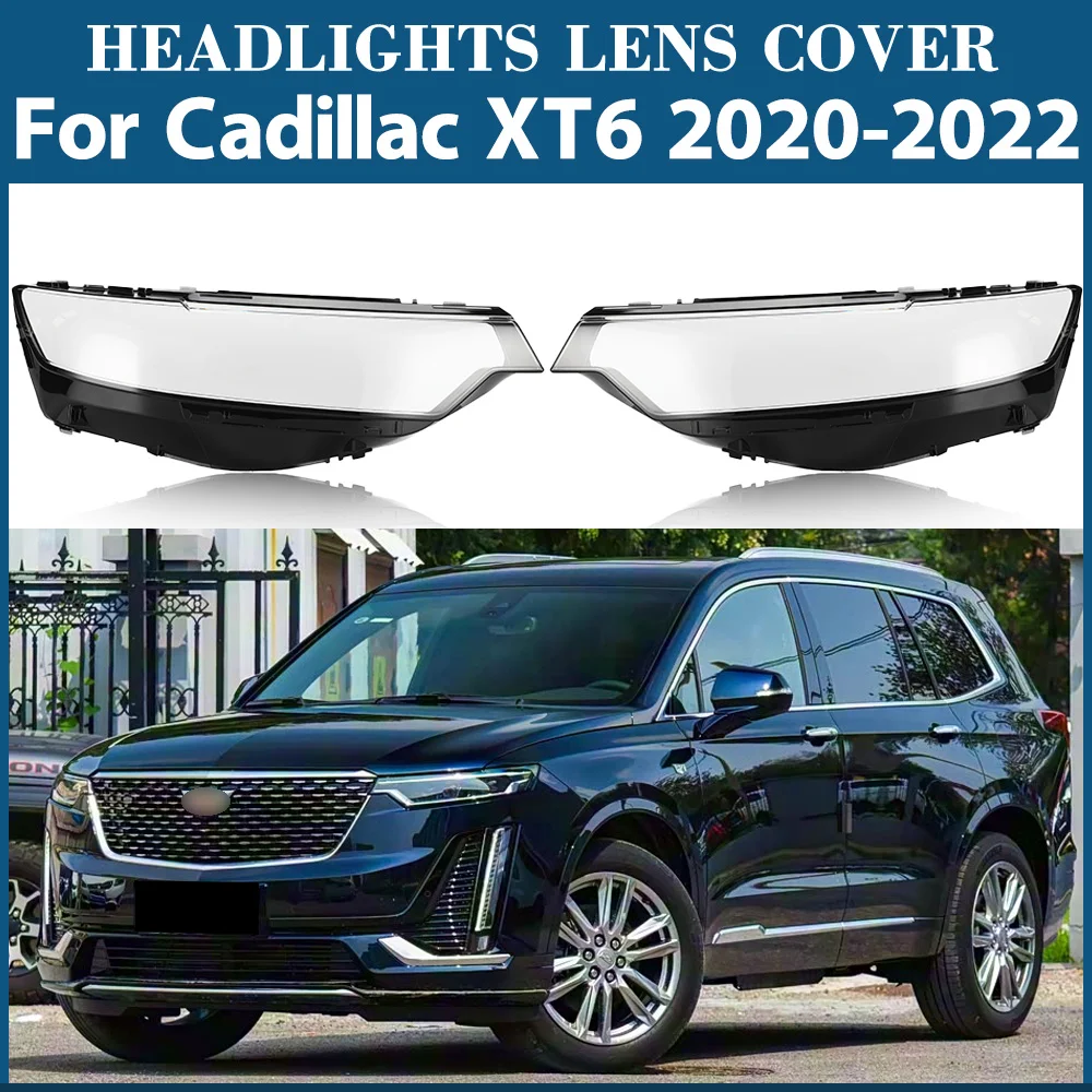 

For Cadillac XT6 2020 2021 2022 Car Accessories Transparent Headlight Shade Cover Lampshade Case Headlamp Shell Lens Plexiglass