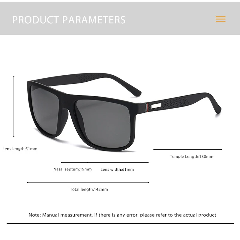 Okulary przeciwsłoneczne w stylu vintage, kwadratowe, polaryzacyjne, męskie i damskie, luksusowa marka, designerskie okulary męskie do jazdy samochodem, wędkowania, ochrona UV400, okulary męskie. — zdjęcie 7
