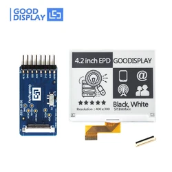 4.2 inch E-Paper Display 400x300 Resolution With Epaper HAT Connector Board, GDEY042T81 with adapter board