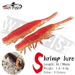 WALK FISH Silicone Bait Soft Lures Pike Fishing Lure Biting Shrimp Carp Bass Sea Worm Swimbait Rockfishing Sztuczna przynęta Gamba