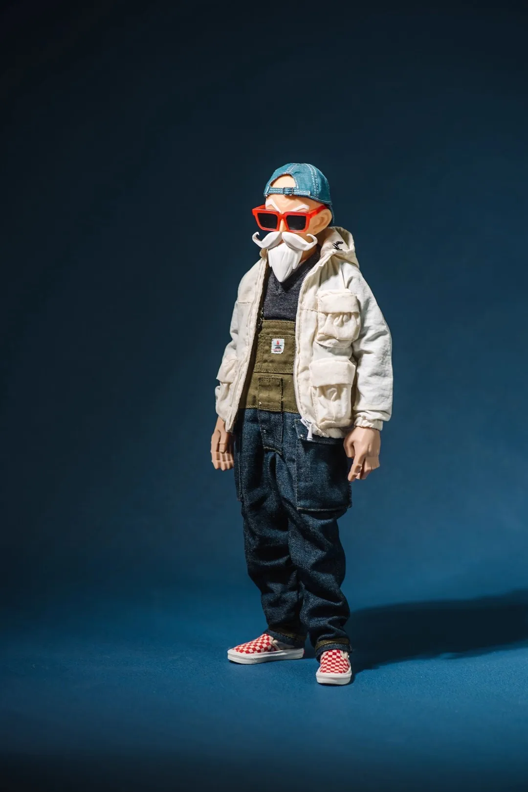 TrickyMan 202204 1/6 سترة واقية بيضاء وظيفية بأكمام طويلة بلون سادة وسحاب علوي موديل مناسب لشخصية الحركة مقاس 12 بوصة متوفرة في المخزون