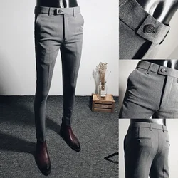 Men Suit Pants 2024 Spring New Straight Trousers Formal Dress Pants  Solid Casual Pantalone Hombre Calça Masculina Mens Clothing