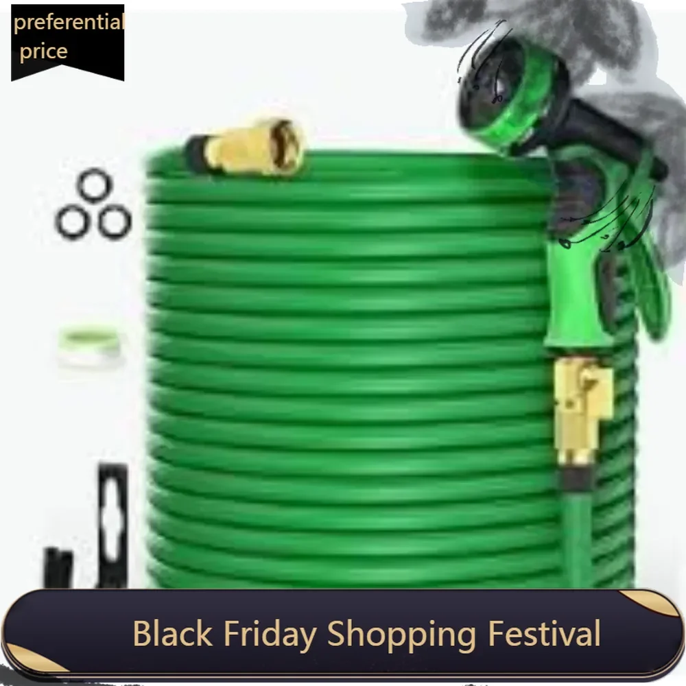 Garden Hose, Expandable Garden Hose with 10 Function Nozzle, Flexible Water Hose with Innovative Nano Rubber, Lightweight Hose