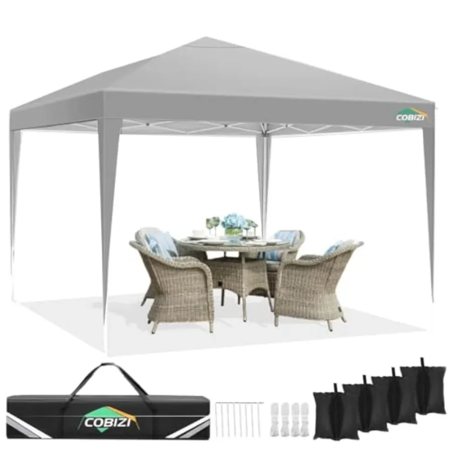 

10x10 Pop Up Tent Without Sidewall UPF 50+ Waterproof Outdoor Tent Portable Canopies Gazebo for Commercial Sun Shade Party B