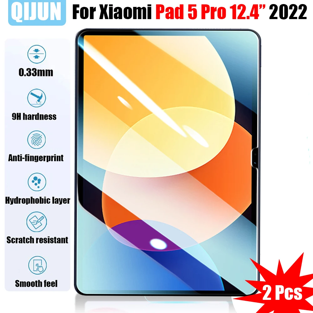 

Стекло для планшета Xiaomi Mi Pad 5 Pro, 12,4 дюйма, 2022 дюйма, закаленная пленка, полноразмерная защитная пленка, устойчивая к образованию трещин, 2 шт., 5, 5 Pro