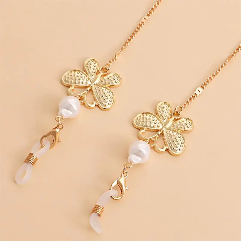 Gold Glasses Chain for Women Elegant Moon Sun Letters Butterfly Pendant Lanyard Anti-slip Hang Neck Eyewear Jewelry Gift