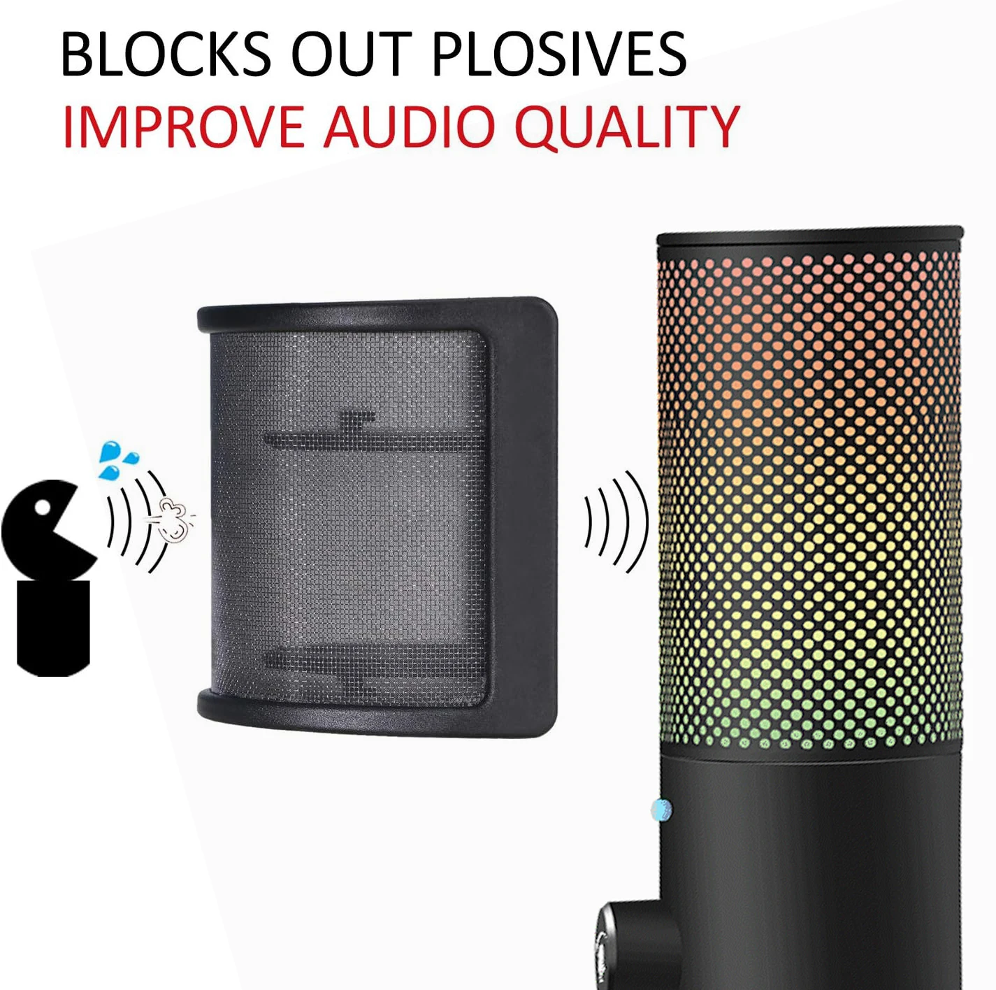 ユニバーサルマイクポップフィルター,スタジオ録音,コンデンサー,メタル,ウィンドスクリーン,a6v,a8,k670,k658,k678マイク用シールド