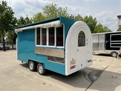 Custom Food Truck Trailer Mobile Restaurant Coffee Ice Cream Kiosk Concession Fast Food Truck Van With Fully Kitchen Equipments