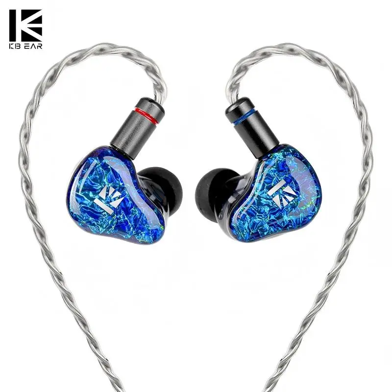 KBEAR Voyages SR-8 1DD+3BA ハイブリッドHiFiインイヤーイヤホン 8mm液体シリコン低音ドライバーIEMヘッドホン 有線イヤホン スポーツヘッドセット
