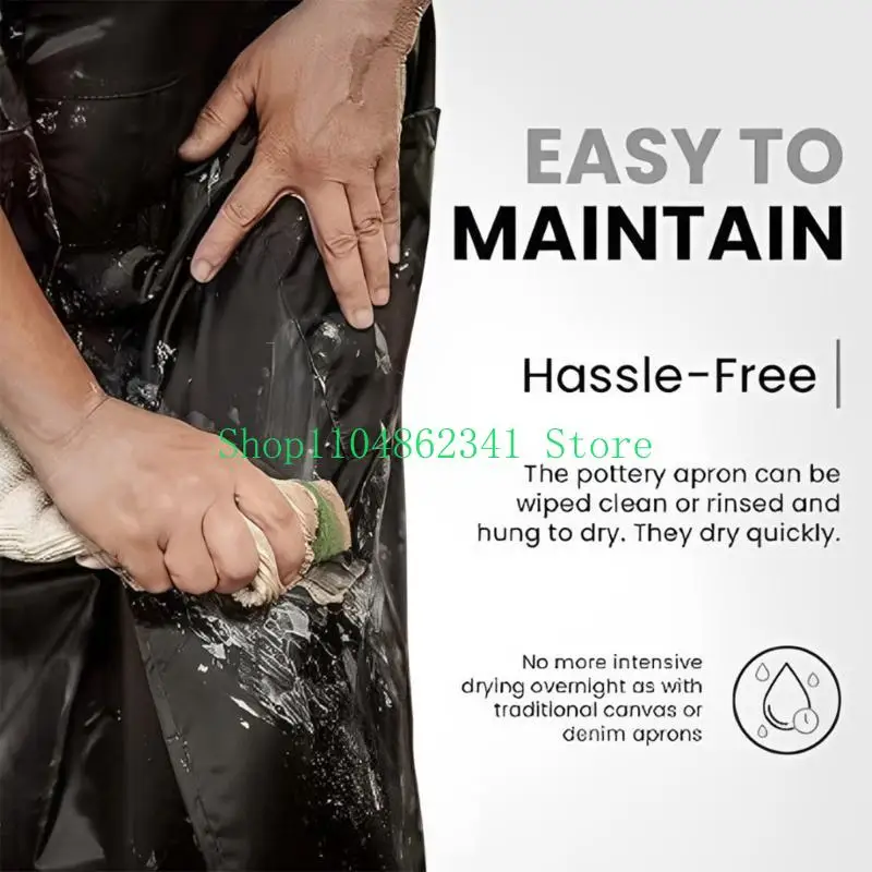 5ASD Volledige dekking aardewerk schort gesplitst been unisex schort met pocket schilderij schort