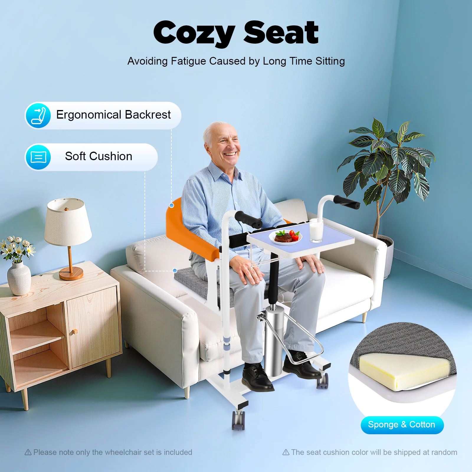 油圧式患者リフト車椅子、患者リフト移乗用椅子、移乗介護用椅子、高齢者向けABSバケット付き