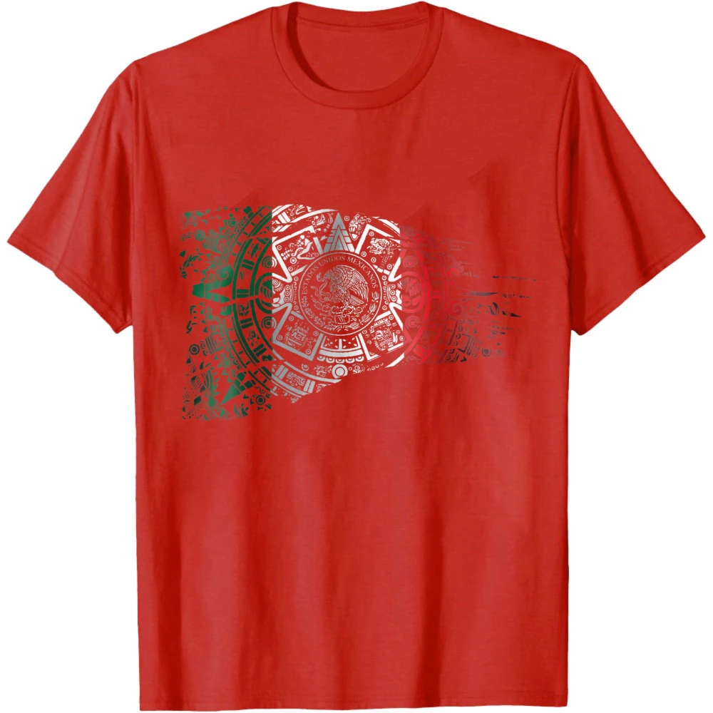 Aztec Empire Mexican Flag  Mesoamerican Culture T-Shirt Short-sleeved Tops Casual Clothes High Quality Cotton T Shirt
