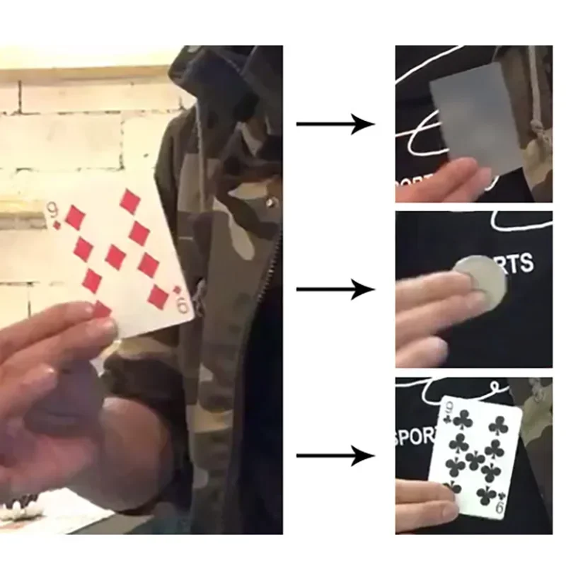 Visual Change Card by J.C Magic Card Magic Trick Playing Card Change Poker Close Up Street Illusion Accessory Gimmick Tutorial