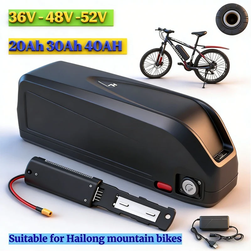 

For Hailong Eke Battery 36V 48V 20Ah 30Ah 40AH Mountain Bicycle 18650 21700 Electric Bateria Pack for Bafang 1000W 500W 250W
