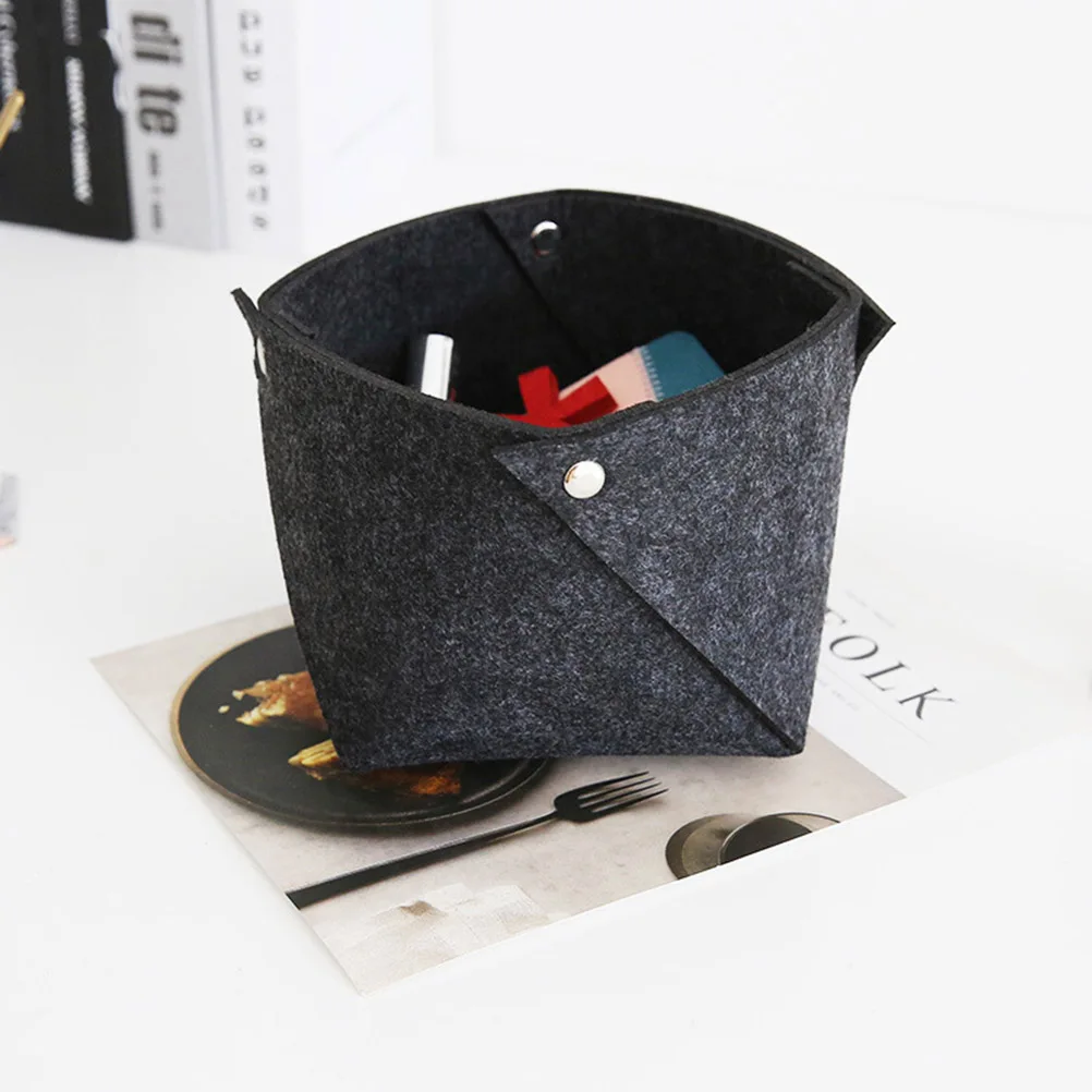 

Desktop Storage Basket Felt Organizer for Shelves Books Magazines Toiletries Stationery Kids Toys Pet Supplies Living Room