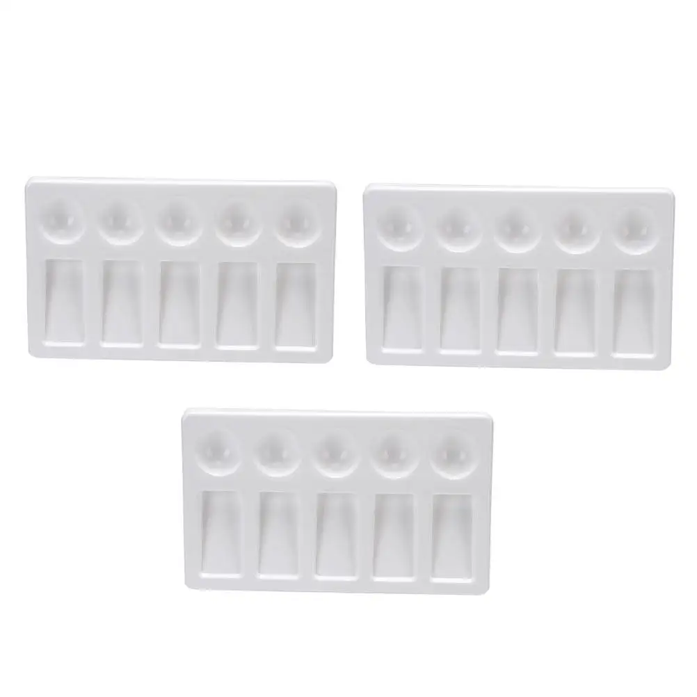 3Pcs Eco-Friendly PP Pigment Mixing Tray Smooth Surface Paint Palette for Watercolor Acrylic Gouache Artists Students Creative