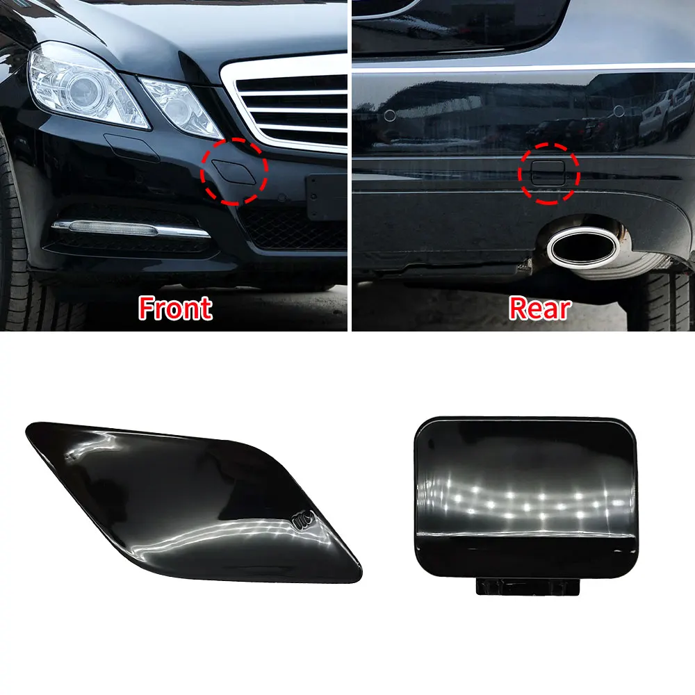 For Mercedes W212 Car Front Rear Bumper Tow Hook Cover Cap Accessory Black For Benz E Class  E200 E230 E250 E300 E350 2009-2012