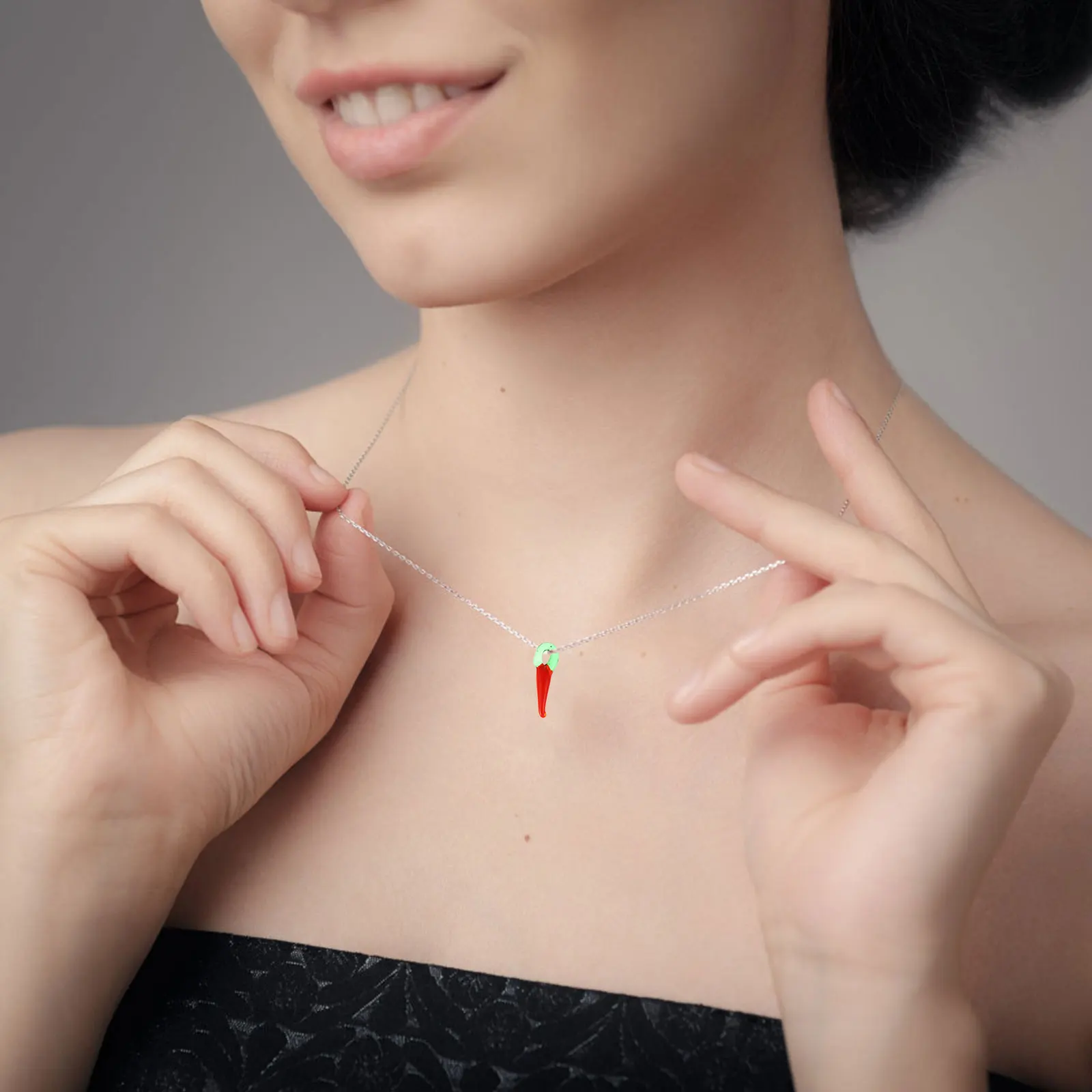 

100Pcs DIY Red Pepper Beads Glass Loose Beads Pendant Charms for Jewelry Making Necklace Bracelets Jewelry Making Charms