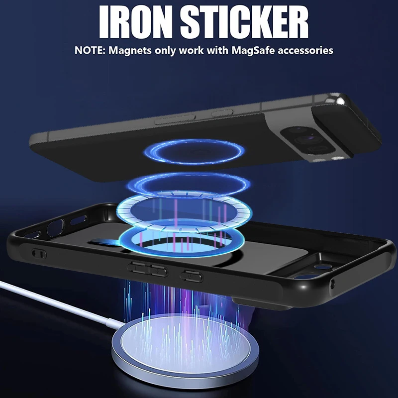 Matte Magnetic Case For Google Pixel 8 7 Pro 8A 7A Pixel 9 Pro XL For Magsafe Wireless Charging Geometry Pattern Phone Cover